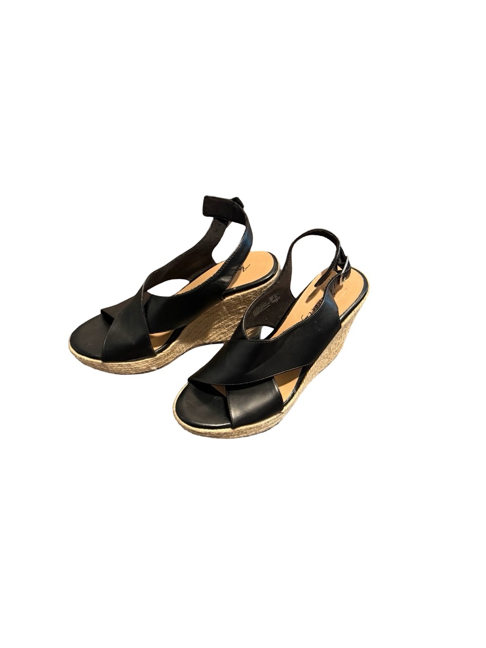 Y2K American Eagle by Payless Black Wedge Espadrille Sandals